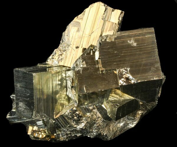 Cubic Pyrite Crystal Cluster - Peru #44576